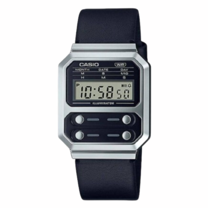 Casio Vintage A100WEL-1A (Black Leather Band Youth Watch)